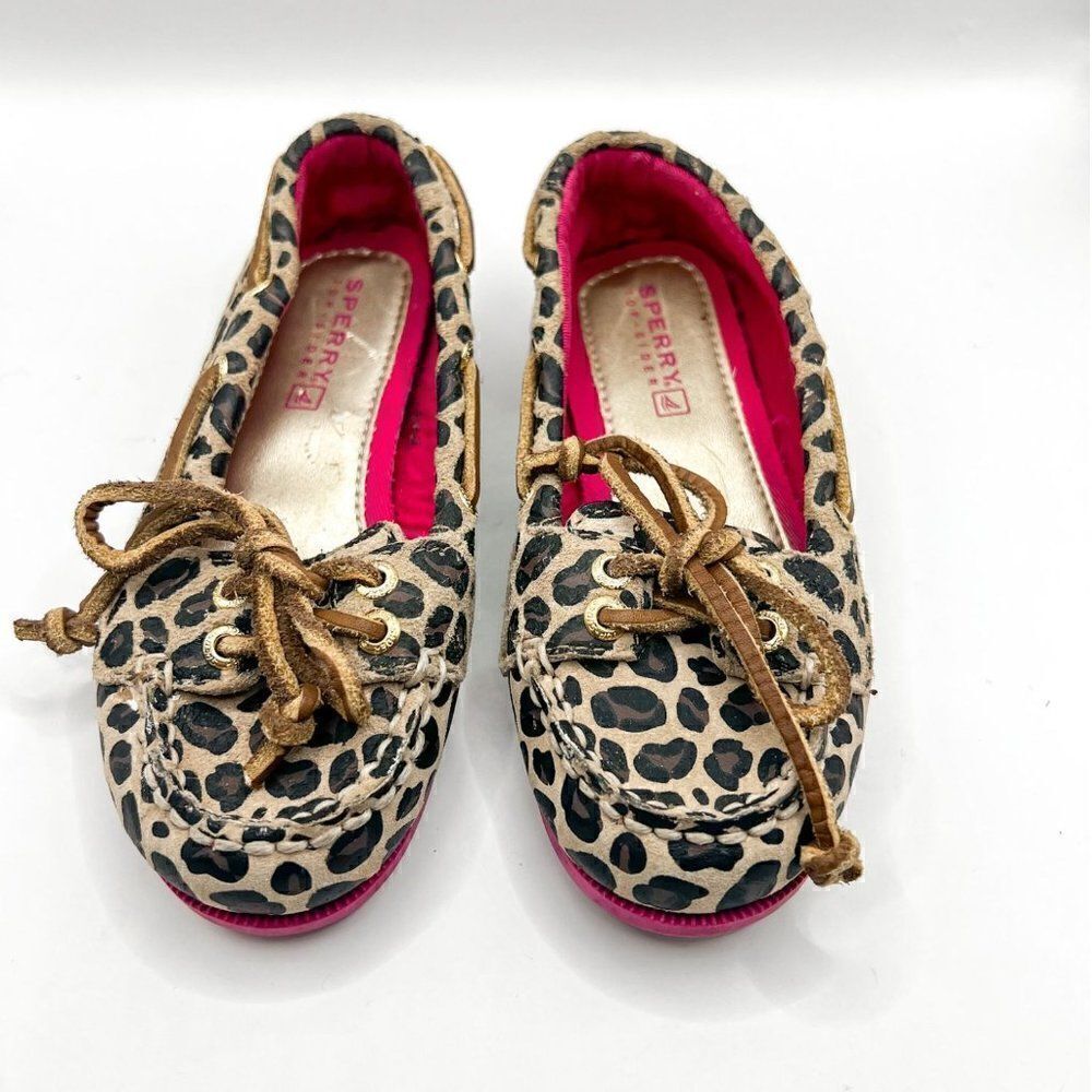 Sperry Top Sider Leopard Print Pink Audrey Loafer Size 8.5